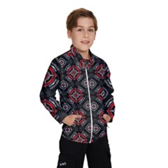 Abstract Black And Red Pattern Wind Breaker (kids)