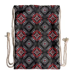 Abstract Black And Red Pattern Drawstring Bag (large)