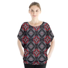 Abstract Black And Red Pattern Blouse