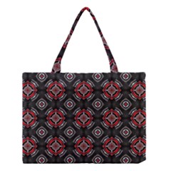 Abstract Black And Red Pattern Medium Tote Bag