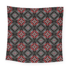 Abstract Black And Red Pattern Square Tapestry (large)