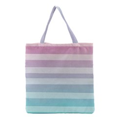 Colorful Horizontal Lines Grocery Tote Bag by Brittlevirginclothing