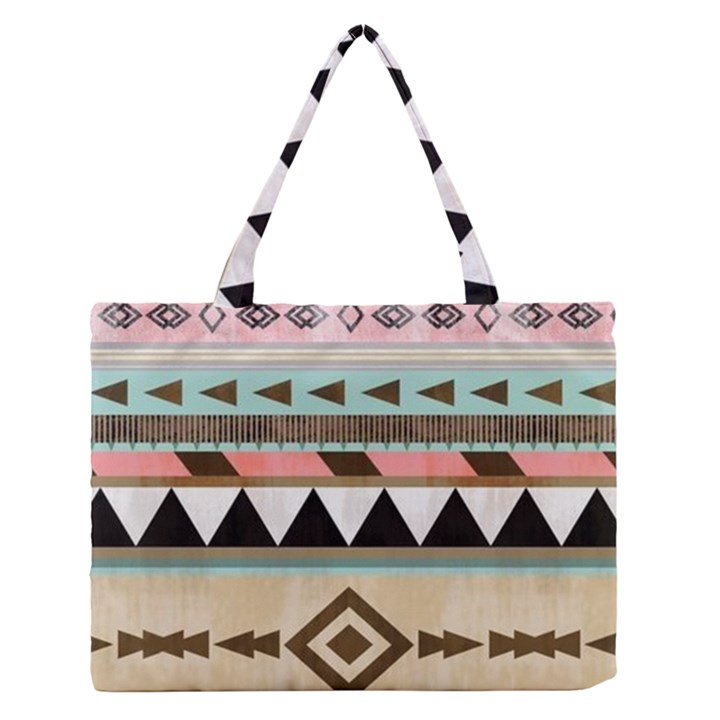 Colorful bohemian Medium Zipper Tote Bag