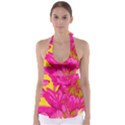 Cute pink flower Babydoll Tankini Top View1