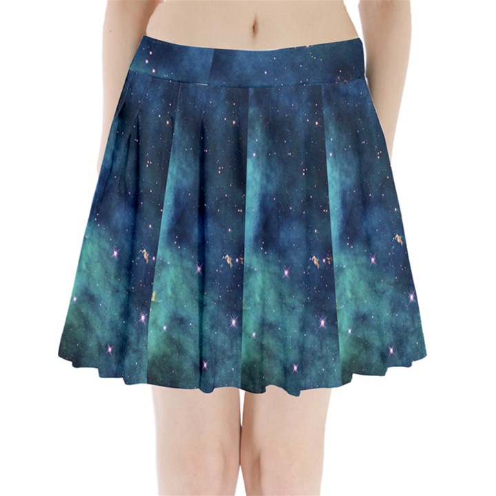 Space Pleated Mini Skirt