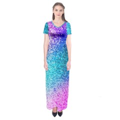 Rainbow Sparkles Short Sleeve Maxi Dress by Brittlevirginclothing