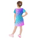 Rainbow sparkles Kids  Short Sleeve Velvet Dress View2