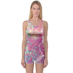 Colorful Sparkles One Piece Boyleg Swimsuit