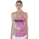 Colorful sparkles Babydoll Tankini Top View1