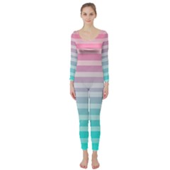 Colorful Vertical Lines Long Sleeve Catsuit by Brittlevirginclothing