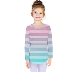 Colorful Vertical Lines Kids  Long Sleeve Tee