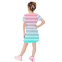 Colorful vertical lines Kids  Short Sleeve Velvet Dress View2