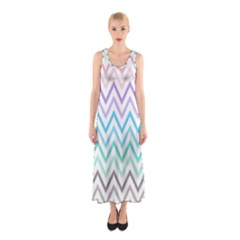 Colorful Wavy Lines Sleeveless Maxi Dress by Brittlevirginclothing