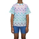 Colorful wavy lines Kids  Short Sleeve Swimwear View1