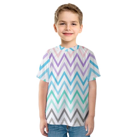 Colorful Wavy Lines Kids  Sport Mesh Tee by Brittlevirginclothing