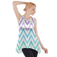 Colorful Wavy Lines Side Drop Tank Tunic by Brittlevirginclothing