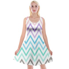 Colorful Wavy Lines Reversible Velvet Sleeveless Dress