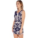 Deep blue flower Sleeveless Bodycon Dress View2