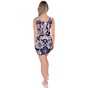 Deep blue flower Sleeveless Bodycon Dress View4