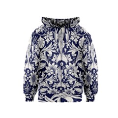 Deep Blue Flower Kids  Zipper Hoodie by Brittlevirginclothing