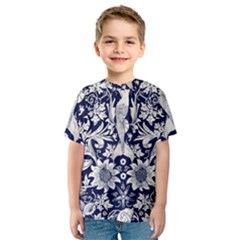 Deep blue flower Kids  Sport Mesh Tee