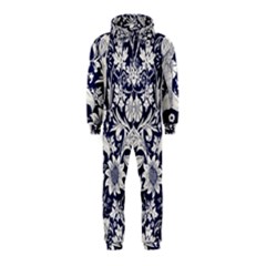 Deep Blue Flower Hooded Jumpsuit (kids)