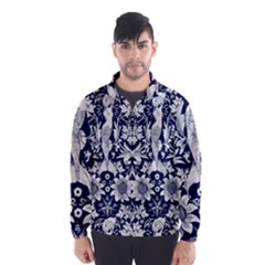 Deep Blue Flower Wind Breaker (men) by Brittlevirginclothing