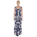 Deep blue flower Maxi Thigh Split Dress View2