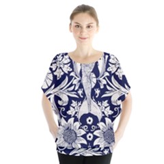 Deep Blue Flower Blouse