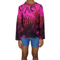 Abstract Bubble Background Kids  Long Sleeve Swimwear