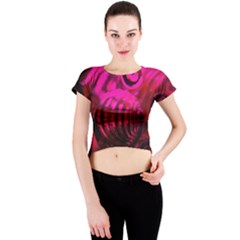 Abstract Bubble Background Crew Neck Crop Top