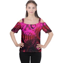 Abstract Bubble Background Women s Cutout Shoulder Tee