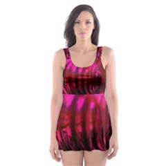 Abstract Bubble Background Skater Dress Swimsuit