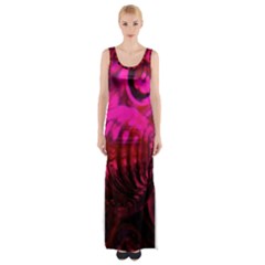 Abstract Bubble Background Maxi Thigh Split Dress