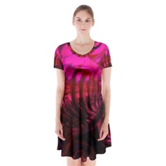 Abstract Bubble Background Short Sleeve V-neck Flare Dress by Amaryn4rt