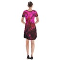 Abstract Bubble Background Short Sleeve V-neck Flare Dress View2