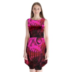 Abstract Bubble Background Sleeveless Chiffon Dress  