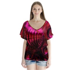 Abstract Bubble Background Flutter Sleeve Top