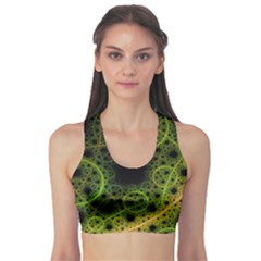 Abstract Circles Yellow Black Sports Bra