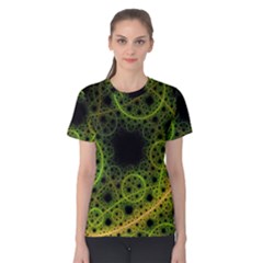 Abstract Circles Yellow Black Women s Cotton Tee