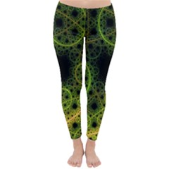 Abstract Circles Yellow Black Classic Winter Leggings