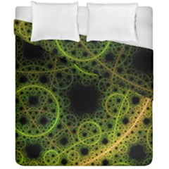 Abstract Circles Yellow Black Duvet Cover Double Side (california King Size)