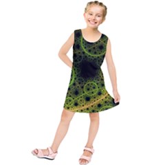 Abstract Circles Yellow Black Kids  Tunic Dress