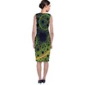 Abstract Circles Yellow Black Sleeveless Velvet Midi Dress View2