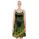 Abstract Circles Yellow Black Spaghetti Strap Velvet Dress View1