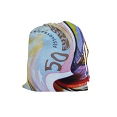 Abstract Currency Background Drawstring Pouches (large) 