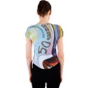 Abstract Currency Background Crew Neck Crop Top View2