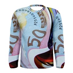 Abstract Currency Background Men s Long Sleeve Tee