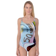 Abstract Currency Background Camisole Leotard 