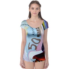 Abstract Currency Background Boyleg Leotard 